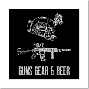 GUNS GEAR & BEER Posters and Art